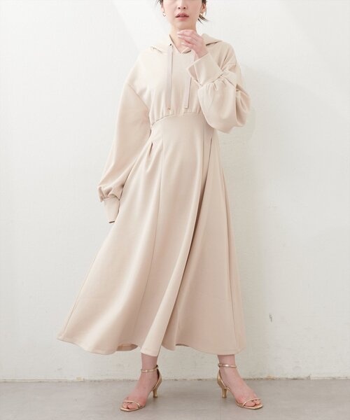 natural couture(ナチュラルクチュール)の「【WEB限定】ハイウエストダンボールフード付きワンピース(ワンピース・レディース・ブラック/ベージュ/ブルー/チャコールグレー/ピンク系その他・FREE)」の18枚目の写真