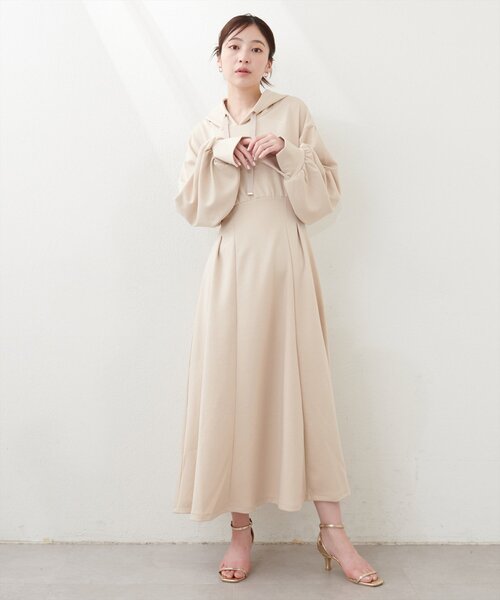 natural couture(ナチュラルクチュール)の「【WEB限定】ハイウエストダンボールフード付きワンピース(ワンピース・レディース・ブラック/ベージュ/ブルー/チャコールグレー/ピンク系その他・FREE)」の19枚目の写真
