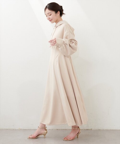 natural couture(ナチュラルクチュール)の「【WEB限定】ハイウエストダンボールフード付きワンピース(ワンピース・レディース・ブラック/ベージュ/ブルー/チャコールグレー/ピンク系その他・FREE)」の20枚目の写真