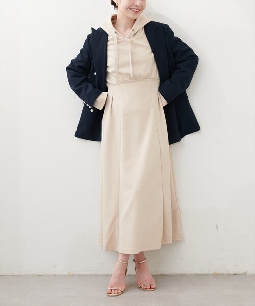 natural couture(ナチュラルクチュール)の「【WEB限定】ハイウエストダンボールフード付きワンピース(ワンピース・レディース・ブラック/ベージュ/ブルー/チャコールグレー/ピンク系その他・FREE)」の22枚目の写真