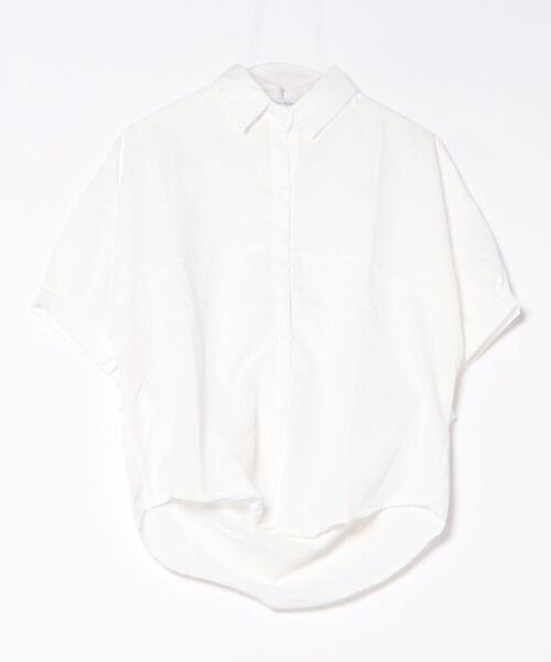 BLANC FICELLE（ブランフィセル）の「ドロップショルダー　サイドシャーリング　半袖シャツ（シャツ/ブラウス・レディース・サックスブルー/ホワイト/ネイビー・M）」の6枚目の写真