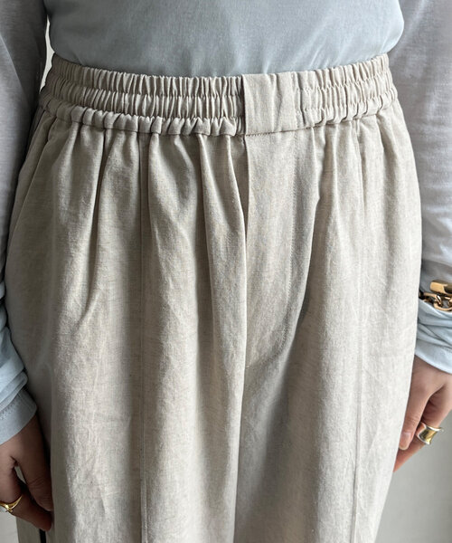 DouDou(ドゥドゥ)の「リネンサイドラインパンツ(その他パンツ・レディース・ブラック/ベージュ・FREE)」の12枚目の写真