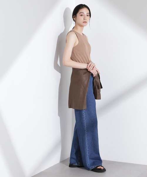 NANO universe（ナノユニバース）の「ランダムリブカップ付きスラッシュタンクトップ（タンクトップ・レディース・ブラック/ホワイト/キャメル・S/M）」の12枚目の写真