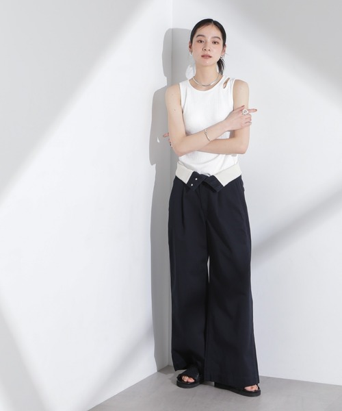 NANO universe（ナノユニバース）の「ランダムリブカップ付きスラッシュタンクトップ（タンクトップ・レディース・ブラック/ホワイト/キャメル・S/M）」の17枚目の写真