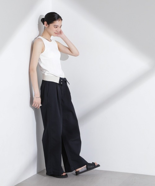 NANO universe（ナノユニバース）の「ランダムリブカップ付きスラッシュタンクトップ（タンクトップ・レディース・ブラック/ホワイト/キャメル・S/M）」の18枚目の写真