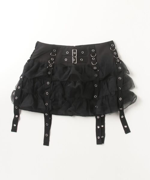 .KOM（ドットコム）の「『.KOM/ドットケーオーエム』Dカンフリルスカート【Y】【CN】（スカート・レディース・ブラック・S）」の7枚目の写真