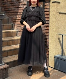 candystripper フリル付きブラックワンピース 完売品 レア candystripper フリル付きブラックワンピース