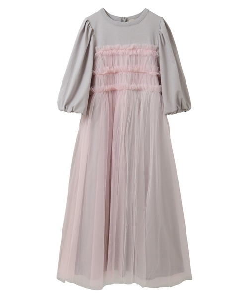 セール】GATHERED TULLE LAYERED ドレス（ワンピース）｜Candy