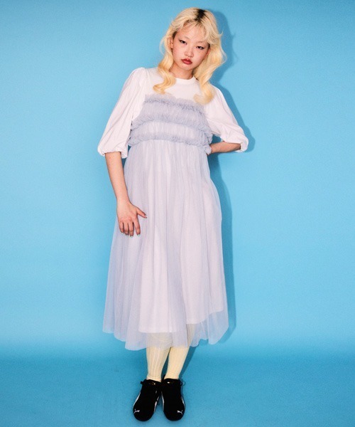 GATHERED TULLE LAYERED ドレス（ワンピース）｜Candy Stripper
