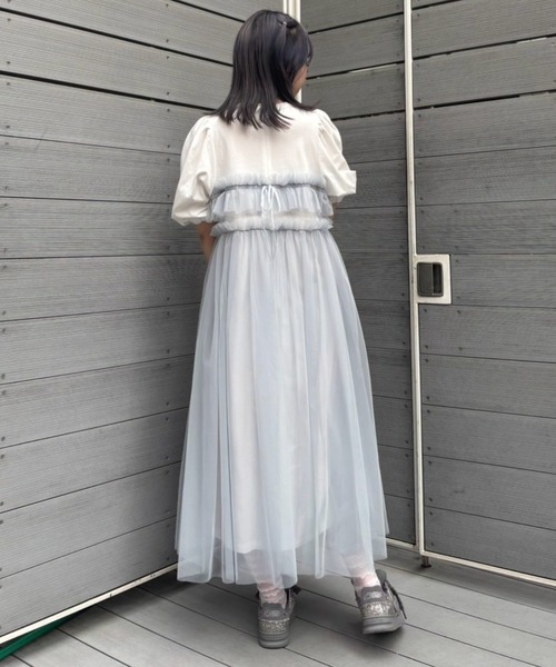 GATHERED TULLE LAYERED ドレス（ワンピース）｜Candy Stripper