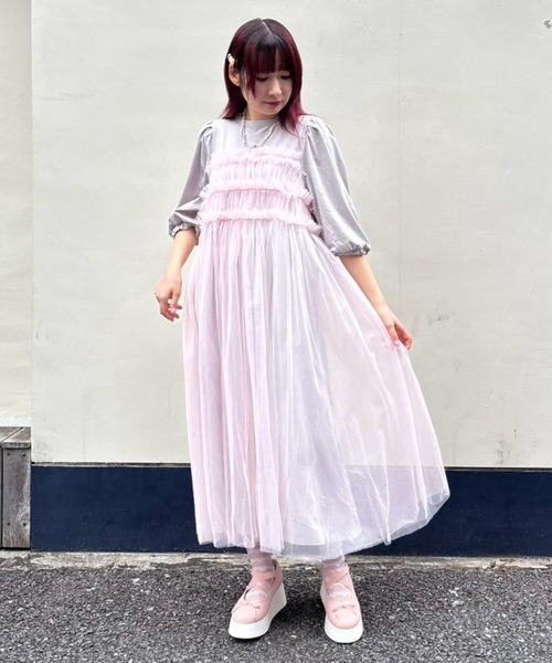 キャンディストリッパー ワンピース GATHERED TULLE LAYERED ドレス（ワンピース）｜Candy Stripper
