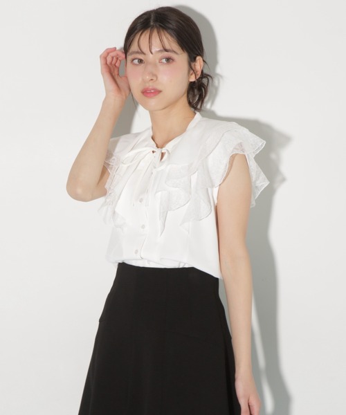 JILL by JILL STUART（ジルバイジルスチュアート）の「◇ケープフリルフレアスリーブブラウス（シャツ/ブラウス・レディース・ブルー/ブラック/ホワイト・FREE）」の20枚目の写真