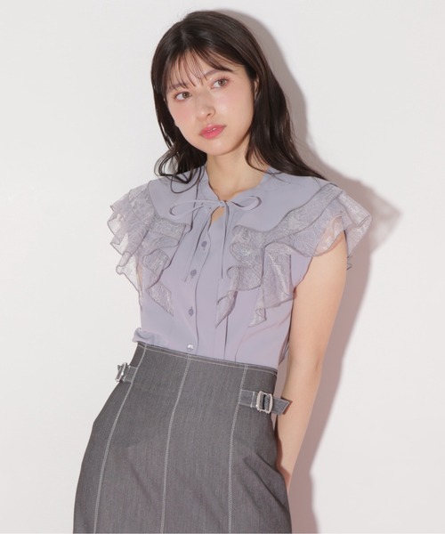 ケープフリルブラウス ケープフリルシャツブラウス｜グローブの通販｜&mall（アンド