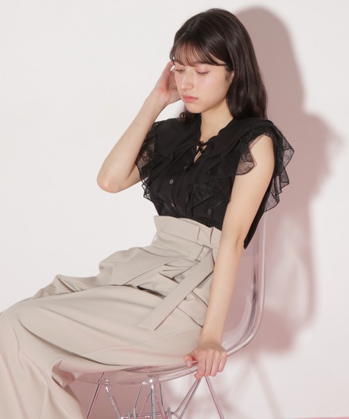 JILL by JILL STUART（ジルバイジルスチュアート）の「◇ケープフリルフレアスリーブブラウス（シャツ/ブラウス・レディース・ブルー/ブラック/ホワイト・FREE）」の10枚目の写真