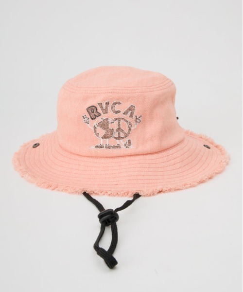 RVCA（ルーカ）の「RVCA/ルーカ ハット UNITED SAFARI HAT BF041-956（ハット・メンズ・ブラック×ブラック/サーモンピンク・FREE）」の2枚目の写真