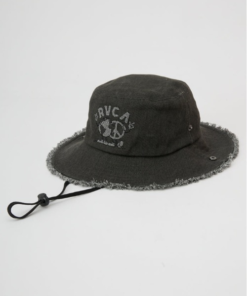 RVCA（ルーカ）の「RVCA/ルーカ ハット UNITED SAFARI HAT BF041-956（ハット・メンズ・ブラック×ブラック/サーモンピンク・FREE）」の4枚目の写真