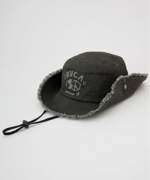 RVCA（ルーカ）の「RVCA/ルーカ ハット UNITED SAFARI HAT BF041-956（ハット・メンズ・ブラック×ブラック/サーモンピンク・FREE）」の3枚目の写真