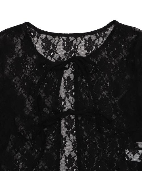 WEGO（ウィゴー）の「WEGO/レースリボンカーディガン（カーディガン/ボレロ・レディース・ブラック/ホワイト・FREE）」の21枚目の写真