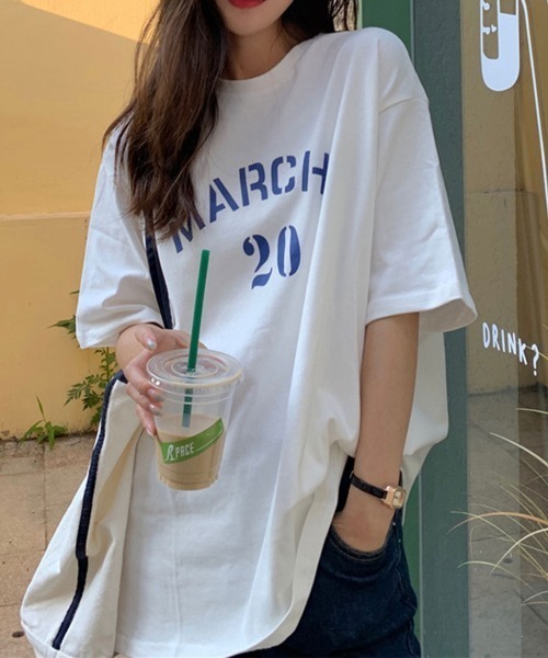 maison de LATIR（メゾンドラティール）の「半袖ロゴTシャツ（Tシャツ/カットソー・レディース・ホワイト/ネイビー・ONESIZE）」の11枚目の写真
