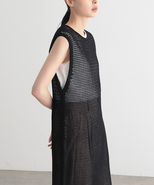 for/c(フォーシー)の「クロシェニットワンピース【サスティナブル】(ワンピース・レディース・アイボリー/ブラック・M/L)」の14枚目の写真