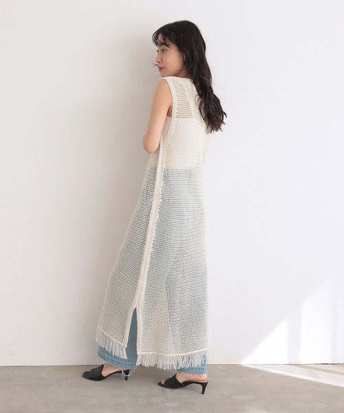 for/c(フォーシー)の「クロシェニットワンピース【サスティナブル】(ワンピース・レディース・アイボリー/ブラック・M/L)」の11枚目の写真