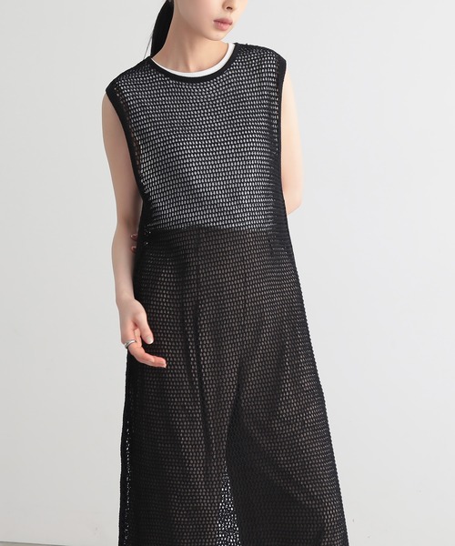 for/c(フォーシー)の「クロシェニットワンピース【サスティナブル】(ワンピース・レディース・アイボリー/ブラック・M/L)」の15枚目の写真