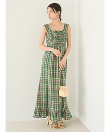 新品タグ付　チェック柄キャミワンピース　緑　S LILY BROWN 新品タグ付 チェック柄キャミワンピース 緑 S LILY BROWN