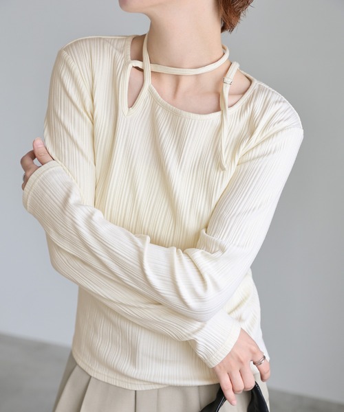 セール】チョーカーリブトップス（Tシャツ/カットソー）｜select MOCA