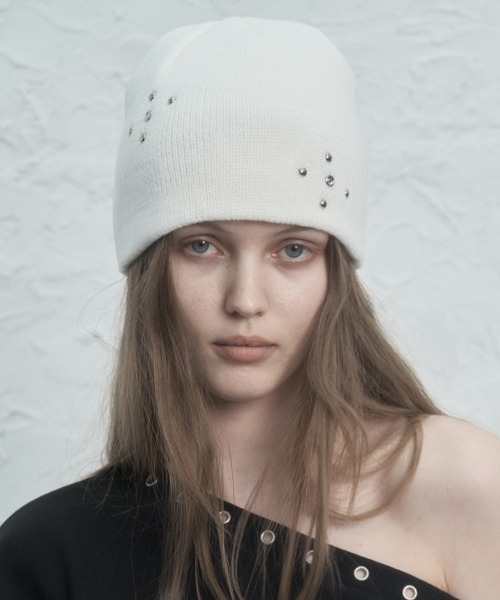 セール】【SETUP‐EXE】STUDDED BEANIE（ニットキャップ/ビーニー