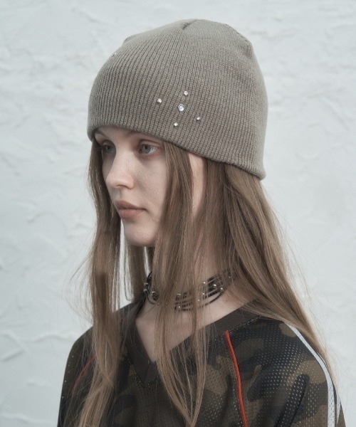 SETUP-EXE★韓国★人気★STUDDED BEANIE 3色 ニット帽 ビーニー セール】【SETUP‐EXE】STUDDED BEANIE（ニットキャップ/ビーニー