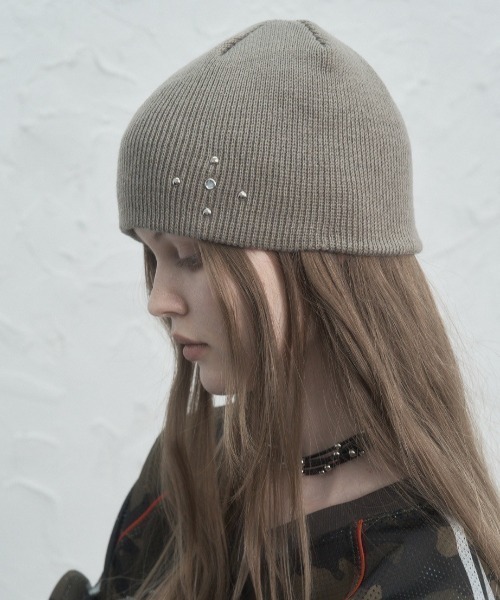セール】【SETUP‐EXE】STUDDED BEANIE（ニットキャップ/ビーニー