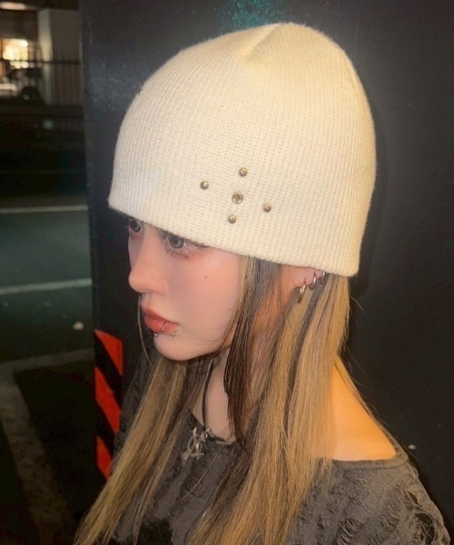 韓国早期完売★SETUPEXE★STUDDED BEANIE 大人気ビーニーMG/追跡 セール】【SETUP‐EXE】STUDDED BEANIE(ニットキャップ/ビーニー
