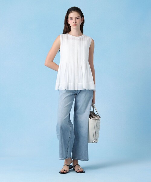 ANAYI（アナイ）の「ボイルプリーツペプラム ブラウス（シャツ/ブラウス・レディース・ブラック/ホワイト/ブルー・38/36）」の4枚目の写真