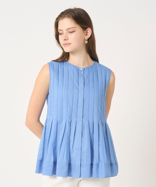 ANAYI（アナイ）の「ボイルプリーツペプラム ブラウス（シャツ/ブラウス・レディース・ブラック/ホワイト/ブルー・38/36）」の5枚目の写真