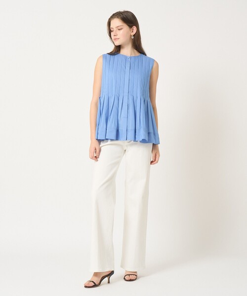 ANAYI（アナイ）の「ボイルプリーツペプラム ブラウス（シャツ/ブラウス・レディース・ブラック/ホワイト/ブルー・38/36）」の6枚目の写真