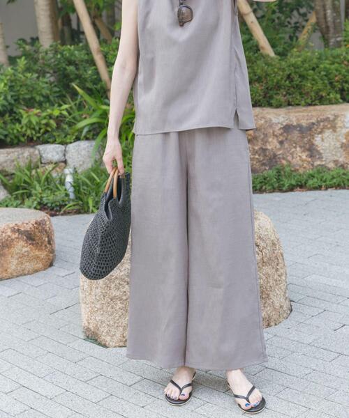 ITEMS URBANRESEARCH（アイテムズ アーバンリサーチ）の「リネンライクセットアップ（セットアップ・レディース・ブラック/ベージュ・FREE）」の4枚目の写真