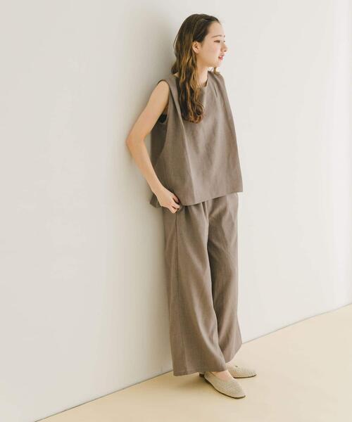 ITEMS URBANRESEARCH（アイテムズ アーバンリサーチ）の「リネンライクセットアップ（セットアップ・レディース・ブラック/ベージュ・FREE）」の8枚目の写真