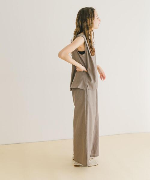 ITEMS URBANRESEARCH（アイテムズ アーバンリサーチ）の「リネンライクセットアップ（セットアップ・レディース・ブラック/ベージュ・FREE）」の9枚目の写真