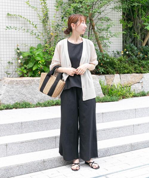 ✨未使用級 リルーム アーバンビーチクラブ セットアップ 3ピース リネン セール】『WEB/一部店舗限定』リネン混ペプラムセットアップ