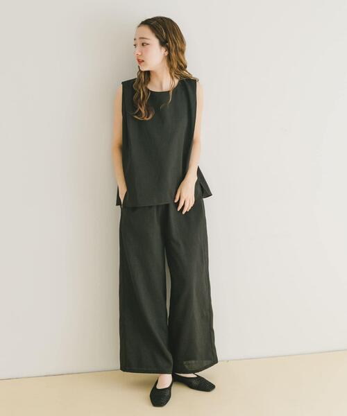 ITEMS URBANRESEARCH（アイテムズ アーバンリサーチ）の「リネンライクセットアップ（セットアップ・レディース・ブラック/ベージュ・FREE）」の17枚目の写真