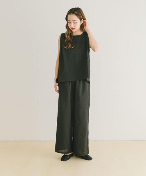 ITEMS URBANRESEARCH（アイテムズ アーバンリサーチ）の「リネンライクセットアップ（セットアップ・レディース・ブラック/ベージュ・FREE）」の18枚目の写真