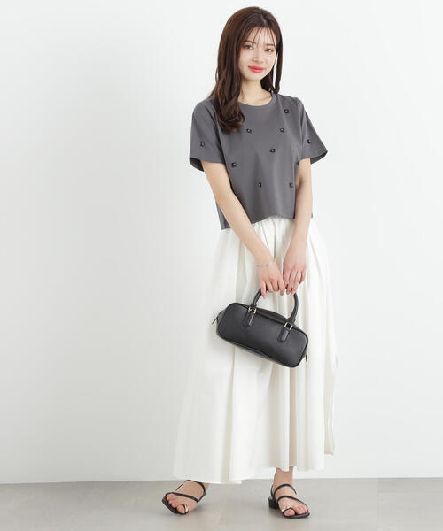 PROPORTION BODY DRESSING(プロポーションボディドレッシング)の「スパンコール付きカットソー / 1215160604(Tシャツ/カットソー・レディース・ホワイト/ダークグレー・FREE)」の5枚目の写真