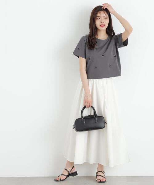 PROPORTION BODY DRESSING(プロポーションボディドレッシング)の「スパンコール付きカットソー / 1215160604(Tシャツ/カットソー・レディース・ホワイト/ダークグレー・FREE)」の6枚目の写真