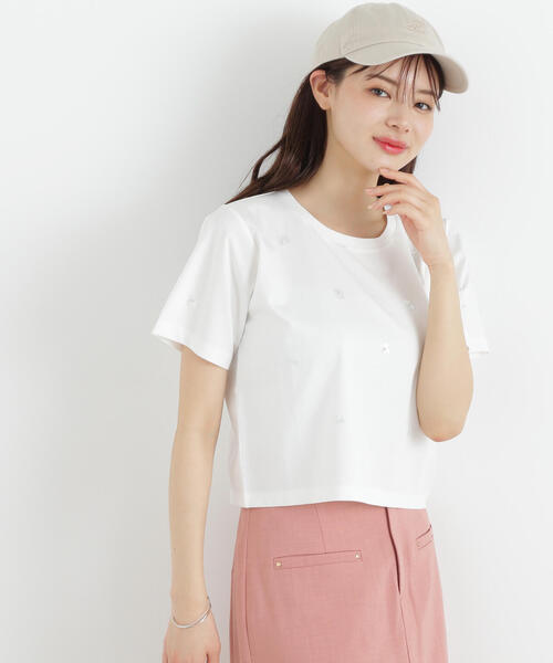 PROPORTION BODY DRESSING(プロポーションボディドレッシング)の「スパンコール付きカットソー / 1215160604(Tシャツ/カットソー・レディース・ホワイト/ダークグレー・FREE)」の3枚目の写真