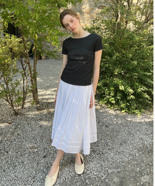 GIUNON(ジウノン)の「boat neck t-shirt / ボートネックTシャツ(Tシャツ/カットソー・レディース・ネイビー/ホワイト/グレー/クリーム・FREE)」の22枚目の写真