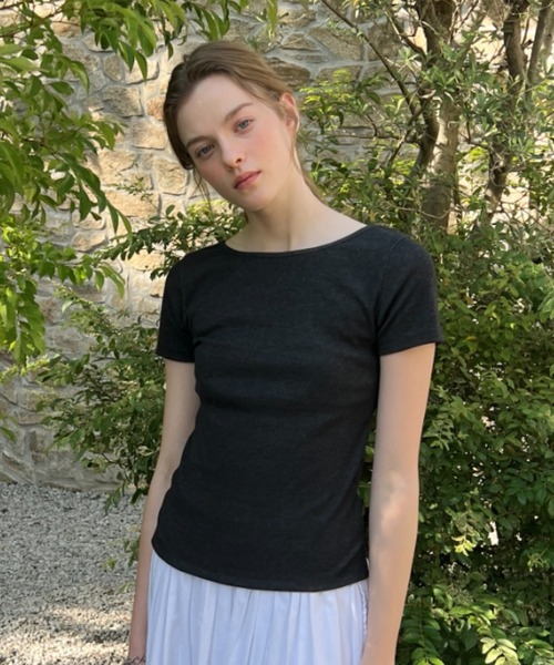 GIUNON(ジウノン)の「boat neck t-shirt / ボートネックTシャツ(Tシャツ/カットソー・レディース・ネイビー/ホワイト/グレー/クリーム・FREE)」の19枚目の写真