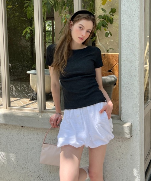 GIUNON(ジウノン)の「boat neck t-shirt / ボートネックTシャツ(Tシャツ/カットソー・レディース・ネイビー/ホワイト/グレー/クリーム・FREE)」の13枚目の写真