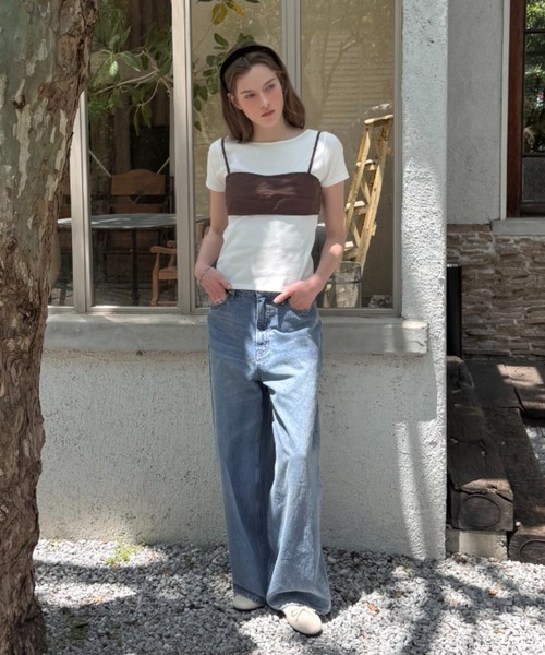 GIUNON(ジウノン)の「boat neck t-shirt / ボートネックTシャツ(Tシャツ/カットソー・レディース・ネイビー/ホワイト/グレー/クリーム・FREE)」の12枚目の写真