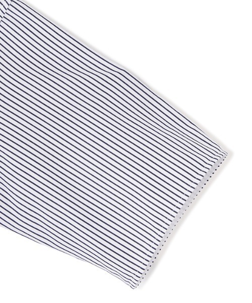 ETRE TOKYO（エトレトウキョウ）の「ハーフスリーブストライプオールインワン（つなぎ/オールインワン・レディース・ブラウン/ネイビー/ホワイト・M/S）」の13枚目の写真