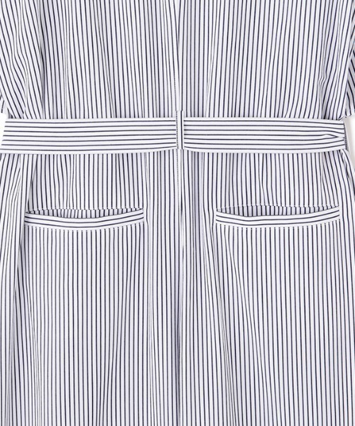 ETRE TOKYO（エトレトウキョウ）の「ハーフスリーブストライプオールインワン（つなぎ/オールインワン・レディース・ブラウン/ネイビー/ホワイト・M/S）」の11枚目の写真